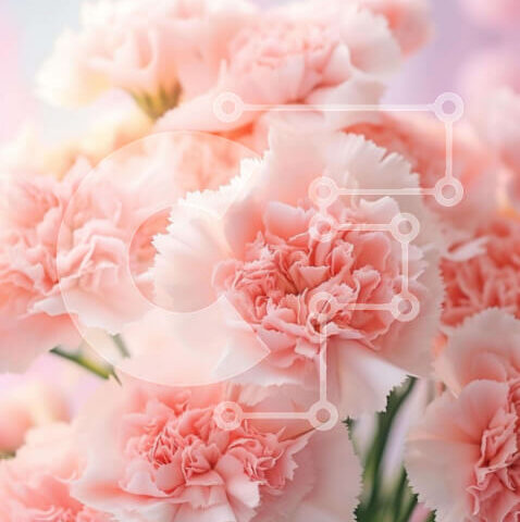 Intra Συλλεκτικό Ξύλινο Παζλ Plywood  4mm - Βάζο με ροζ γαρύφαλλα και γύρω λουλούδια Σε Ξύλινο Κουτί - Διαστάσεις: 10x10 cm – 25 κομμάτια - Image 1