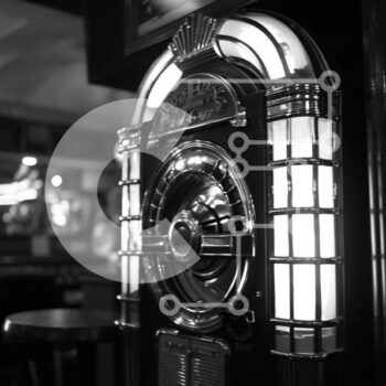 Intra Συλλεκτικό Ξύλινο Παζλ Plywood  4mm - Vintage εικόνα Jukebox Σε Ξύλινο Κουτί - Διαστάσεις: 10x10 cm – 25 κομμάτια - Image 1