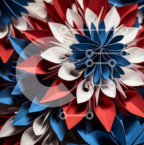 Intra Συλλεκτικό Ξύλινο Παζλ Plywood  4mm - Πολύχρωμη σύνθεση λουλουδιών Origami Σε Ξύλινο Κουτί - Διαστάσεις Puzzle: 10x10 cm – 25 κομμάτια - Image 1