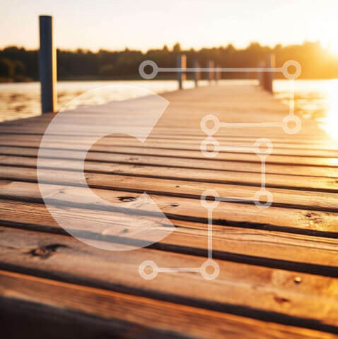 Intra Συλλεκτικό Ξύλινο Παζλ Plywood 4mm - Ξύλινη προβλήτα στο ηλιοβασίλεμα Σε Ξύλινο Κουτί - Διαστάσεις: 10x10 cm – 25 κομμάτια - Image 1