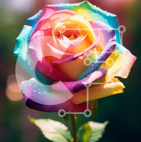 Intra Συλλεκτικό Ξύλινο Παζλ Plywood  4mm - Τεχνητό τριαντάφυλλο με έντονο χρώμα με σταγονίδια νερού Σε Ξύλινο Κουτί - Διαστάσεις: 10x10 cm – 25 κομμάτια - Image 1