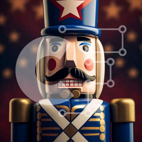 Intra Συλλεκτικό Ξύλινο Παζλ Plywood 4mm - Παιχνίδι Καρυοθραύστης με στρατιωτική ενδυμασία Σε Ξύλινο Κουτί - Διαστάσεις: 10x10 cm – 25 κομμάτια - Image 1