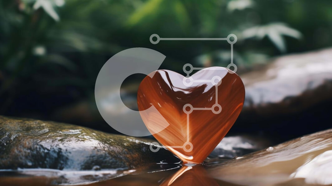 Intra Συλλεκτικό Ξύλινο Παζλ Plywood  4mm - Αντικείμενο σε σχήμα καρδιάς που επιπλέει κοντά σε βράχους και φυτά Σε Ξύλινο Κουτί - Διαστάσεις: 10x10 cm – 25 κομμάτια