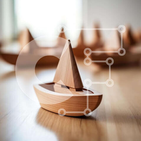 Intra Συλλεκτικό Ξύλινο Παζλ Plywood  4mm - Ξύλινα ιστιοφόρα που εμφανίζονται στο τραπέζι Σε Ξύλινο Κουτί - Διαστάσεις: 10x10 cm – 25 κομμάτια - Image 1