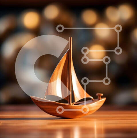 Intra Συλλεκτικό Ξύλινο Παζλ Plywood  4mm - Ρουστίκ ξύλινη οθόνη ιστιοφόρου Σε Ξύλινο Κουτί - Διαστάσεις: 10x10 cm – 25 κομμάτια - Image 1