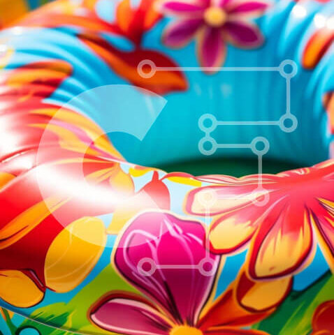 Intra Συλλεκτικό Ξύλινο Παζλ Plywood 4mm - Πολύχρωμες φουσκωτές σχεδίες σε πράσινη επιφάνεια Σε Ξύλινο Κουτί - Διαστάσεις Puzzle: 10x10 cm – 25 κομμάτια - Image 1