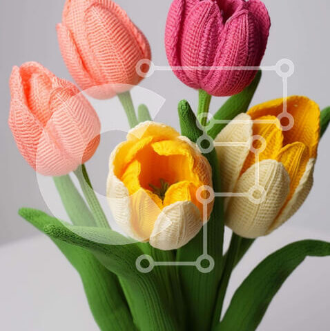 Intra Συλλεκτικό Ξύλινο Παζλ Plywood 4mm - Πράσινο βάζο με διάφορα τεχνητά λουλούδια Σε Ξύλινο Κουτί - Διαστάσεις: 10x10 cm – 25 κομμάτια - Image 1