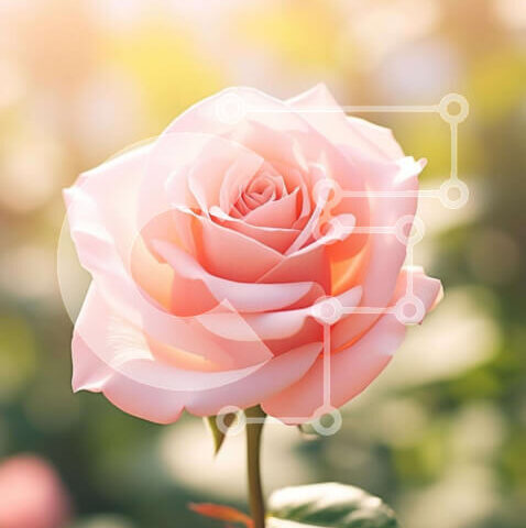 Intra Συλλεκτικό Ξύλινο Παζλ Plywood 4mm - Μονό ροζ τριαντάφυλλο στην άνθιση Σε Ξύλινο Κουτί - Διαστάσεις: 10x10 cm – 25 κομμάτια - Image 1