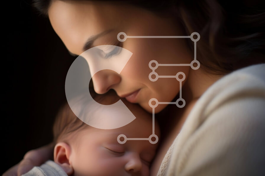 Intra Συλλεκτικό Ξύλινο Παζλ Plywood  4mm - Μητέρα που κρατά το μωρό που κοιμάται Σε Ξύλινο Κουτί - Διαστάσεις Puzzle: 10x10 cm – 25 κομμάτια