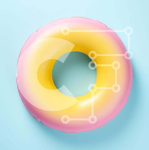 Intra Συλλεκτικό Ξύλινο Παζλ Plywood  4mm - Πολύχρωμο φουσκωτό πλωτήρα πισίνας Σε Ξύλινο Κουτί - Διαστάσεις Puzzle: 10x10 cm – 25 κομμάτια - Image 1