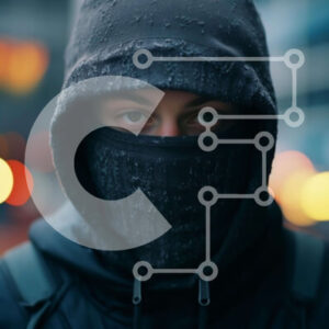 Intra Συλλεκτικό Ξύλινο Παζλ Plywood  4mm - Άνδρας με παλτό και κουκούλα με φώτα πόλης Σε Ξύλινο Κουτί - Διαστάσεις Puzzle: 10x10 cm – 25 κομμάτια