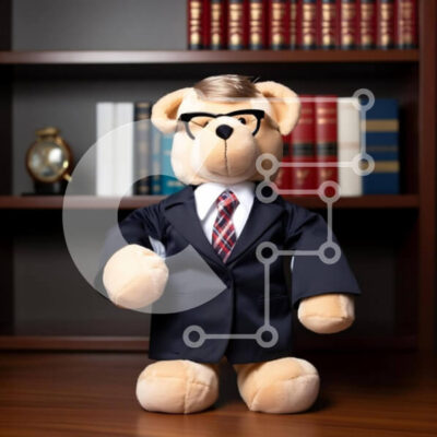 Intra Συλλεκτικό Ξύλινο Παζλ Plywood  4mm - Teddy Bear με επαγγελματικό ντύσιμο στο γραφείο Σε Ξύλινο Κουτί - Διαστάσεις: 10x10 cm – 25 κομμάτια - Image 1