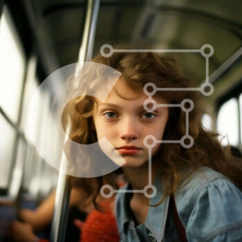 Intra Συλλεκτικό Ξύλινο Παζλ Plywood  4mm - Νεαρό κορίτσι στο υπόγειο τρένο Σε Ξύλινο Κουτί - Διαστάσεις Puzzle: 10x10 cm – 25 κομμάτια - Image 1