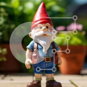 Intra Συλλεκτικό Ξύλινο Παζλ Plywood  4mm - Παιχνίδι Gnome και φυτά σε γλάστρες Σε Ξύλινο Κουτί - Διαστάσεις: 10x10 cm – 25 κομμάτια