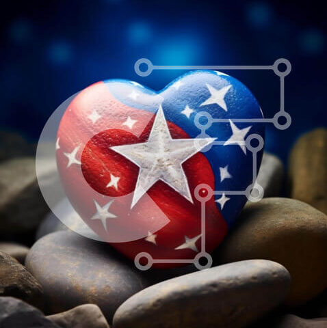 Intra Συλλεκτικό Ξύλινο Παζλ Plywood  4mm - Ροκ διακόσμηση σε σχήμα καρδιάς με αστέρια Σε Ξύλινο Κουτί - Διαστάσεις: 10x10 cm – 25 κομμάτια - Image 1