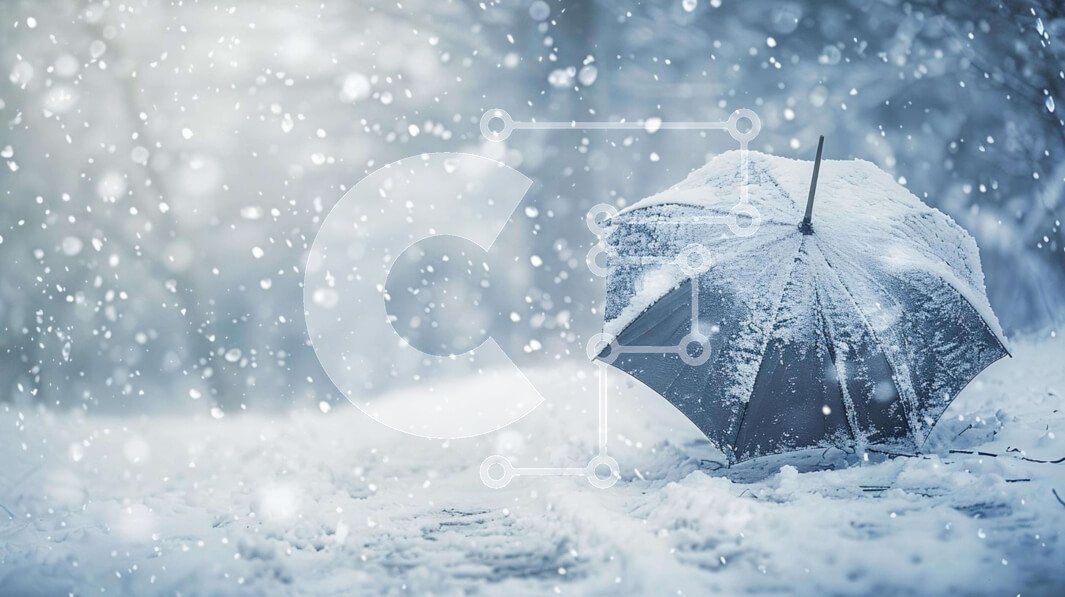 Intra Συλλεκτικό Ξύλινο Παζλ Plywood  4mm - Ομπρέλα στο χιονισμένο έδαφος Σε Ξύλινο Κουτί - Διαστάσεις Puzzle: 10x10 cm – 25 κομμάτια