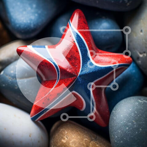 Intra Συλλεκτικό Ξύλινο Παζλ Plywood  4mm - Αντικείμενο σε σχήμα αστεριού σε βράχους Σε Ξύλινο Κουτί - Διαστάσεις Puzzle: 10x10 cm – 25 κομμάτια - Image 1