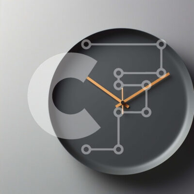 Intra Συλλεκτικό Ξύλινο Παζλ Plywood  4mm - Μαύρο ρολόι με πορτοκαλί καντράν στον τοίχο Σε Ξύλινο Κουτί - Διαστάσεις: 10x10 cm – 25 κομμάτια - Image 1