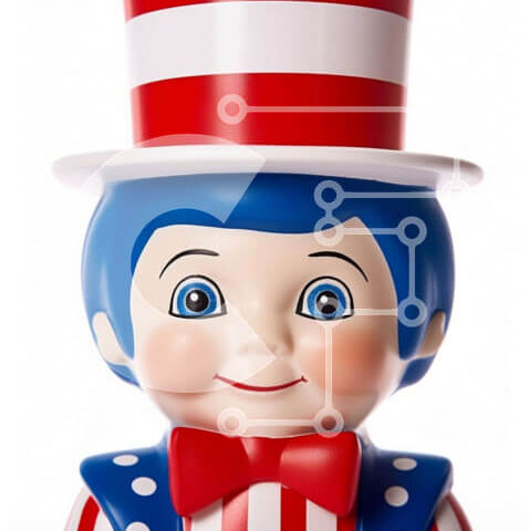 Intra Συλλεκτικό Ξύλινο Παζλ Plywood  4mm - Φιγούρα παιχνιδιού με καπέλο αμερικανικής σημαίας για την ημέρα του Αγίου Πατρικίου Σε Ξύλινο Κουτί - Διαστάσεις Puzzle: 10x10 cm – 25 κομμάτια - Image 1