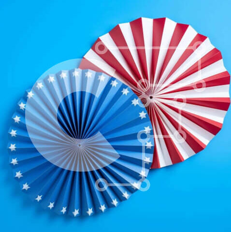 Intra Συλλεκτικό Ξύλινο Παζλ Plywood 4mm - Patriotic Paper Fans Σε Ξύλινο Κουτί - Διαστάσεις Puzzle: 10x10 cm – 25 κομμάτια - Image 1