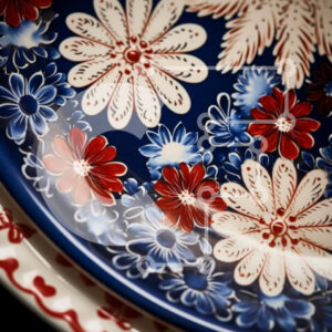 Intra Συλλεκτικό Ξύλινο Παζλ Plywood  4mm - Διακοσμητικά πιάτα με φλοράλ σχέδια Σε Ξύλινο Κουτί - Διαστάσεις: 10x10 cm – 25 κομμάτια