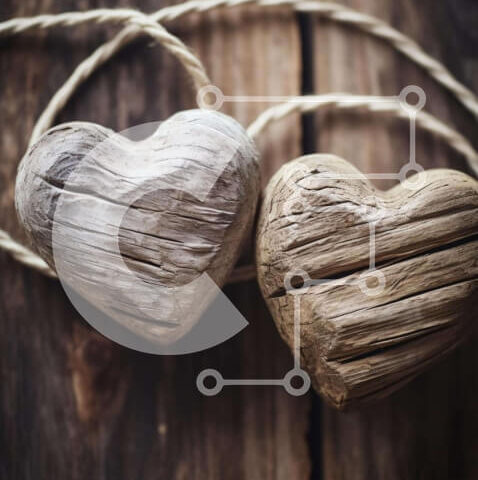 Intra Συλλεκτικό Ξύλινο Παζλ Plywood 4mm - Ξύλινα στολίδια καρδιών δεμένα μεταξύ τους Σε Ξύλινο Κουτί - Διαστάσεις Puzzle: 10x10 cm – 25 κομμάτια - Image 1