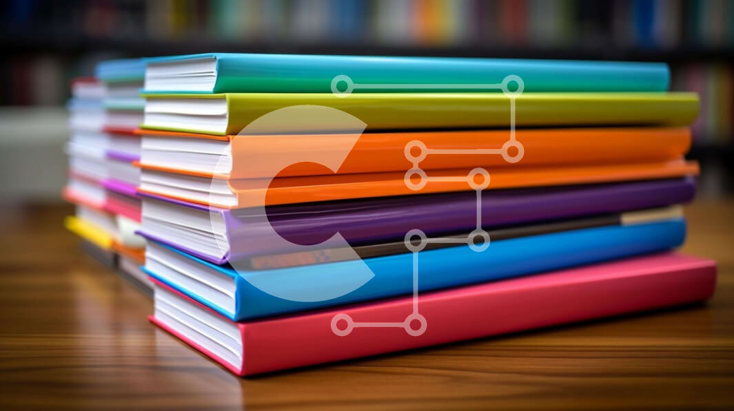 Intra Συλλεκτικό Ξύλινο Παζλ Plywood  4mm - Πολύχρωμη στοίβα βιβλίων στο τραπέζι Σε Ξύλινο Κουτί - Διαστάσεις Puzzle: 10x10 cm – 25 κομμάτια