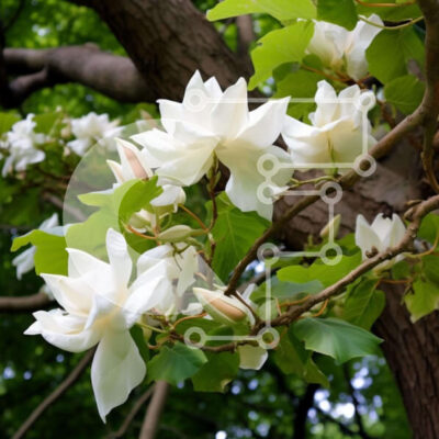 Intra Συλλεκτικό Ξύλινο Παζλ Plywood 4mm - Ανθισμένο δέντρο με λευκά λουλούδια Σε Ξύλινο Κουτί - Διαστάσεις: 10x10 cm – 25 κομμάτια - Image 1