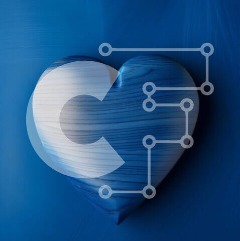 Intra Συλλεκτικό Ξύλινο Παζλ Plywood 4mm - Μπλε αντικείμενο σε σχήμα καρδιάς σε αφηρημένο μπλε φόντο Σε Ξύλινο Κουτί - Διαστάσεις Puzzle: 10x10 cm – 25 κομμάτια - Image 1