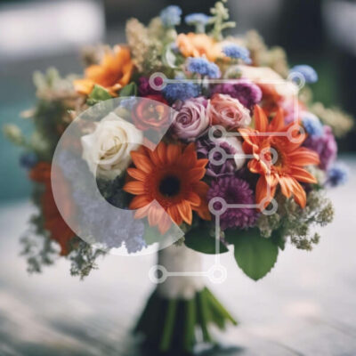 Intra Συλλεκτικό Ξύλινο Παζλ Plywood 4mm - Πολύχρωμο μπουκέτο λουλουδιών σε ξύλινο τραπέζι Σε Ξύλινο Κουτί - Διαστάσεις: 10x10 cm – 25 κομμάτια - Image 1