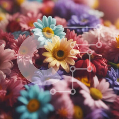 Intra Συλλεκτικό Ξύλινο Παζλ Plywood  4mm - Πολύχρωμο μπουκέτο λουλουδιών για γάμους και ειδικές περιστάσεις Σε Ξύλινο Κουτί - Διαστάσεις: 10x10 cm – 25 κομμάτια - Image 1