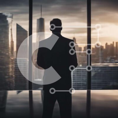 Intra Συλλεκτικό Ξύλινο Παζλ Plywood  4mm - Επιχειρηματίας με θέα στον ορίζοντα της πόλης Σε Ξύλινο Κουτί - Διαστάσεις Puzzle: 10x10 cm – 25 κομμάτια - Image 1