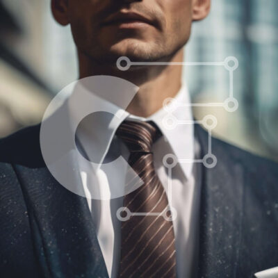 Intra Συλλεκτικό Ξύλινο Παζλ Plywood  4mm - Άνδρας με κοστούμι και γραβάτα σε αστικό περιβάλλον Σε Ξύλινο Κουτί - Διαστάσεις Puzzle: 10x10 cm – 25 κομμάτια - Image 1