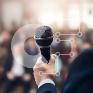 Intra Συλλεκτικό Ξύλινο Παζλ Plywood  4mm - Άνθρωπος που δίνει διάλεξη με το κοινό Σε Ξύλινο Κουτί - Διαστάσεις Puzzle: 10x10 cm – 25 κομμάτια