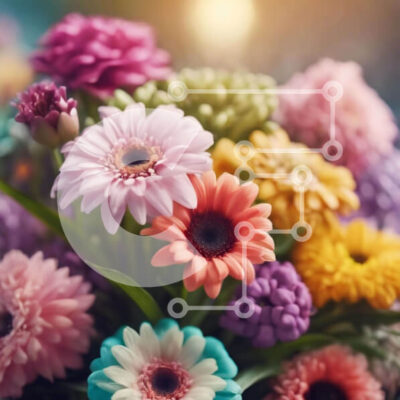 Intra Συλλεκτικό Ξύλινο Παζλ Plywood  4mm - Πολύχρωμο μπουκέτο λουλουδιών σε ανοιχτό βάζο Σε Ξύλινο Κουτί - Διαστάσεις: 10x10 cm – 25 κομμάτια - Image 1