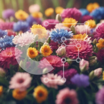 Intra Συλλεκτικό Ξύλινο Παζλ Plywood  4mm - Πολύχρωμο μπουκέτο λουλουδιών για ειδικές περιστάσεις Σε Ξύλινο Κουτί - Διαστάσεις: 10x10 cm – 25 κομμάτια - Image 1