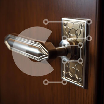 Intra Συλλεκτικό Ξύλινο Παζλ Plywood  4mm - Κοντινό πλάνο της μεταλλικής λαβής πόρτας Σε Ξύλινο Κουτί - Διαστάσεις Puzzle: 10x10 cm – 25 κομμάτια - Image 1