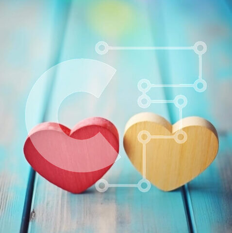 Intra Συλλεκτικό Ξύλινο Παζλ Plywood 4mm - Ξύλινα σχήματα καρδιάς σε μπλε ξύλινο φόντο Σε Ξύλινο Κουτί - Διαστάσεις Puzzle: 10x10 cm – 25 κομμάτια - Image 1