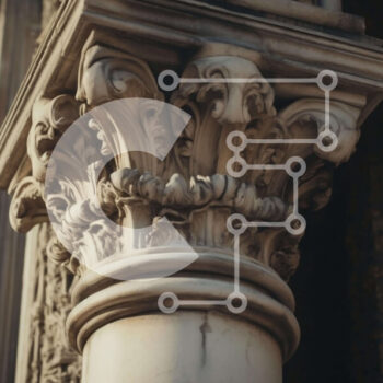 Intra Συλλεκτικό Ξύλινο Παζλ Plywood  4mm - Περίτεχνα σκαλισμένη στήλη στο κτίριο Σε Ξύλινο Κουτί - Διαστάσεις Puzzle: 10x10 cm – 25 κομμάτια - Image 1