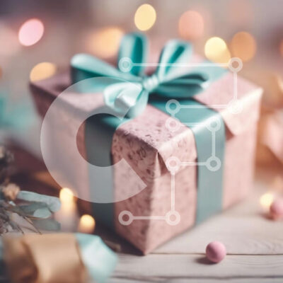 Intra Συλλεκτικό Ξύλινο Παζλ Plywood 4mm - Ροζ Κουτί δώρου με κορδέλες και φωτάκια Σε Ξύλινο Κουτί - Διαστάσεις: 10x10 cm – 25 κομμάτια - Image 1