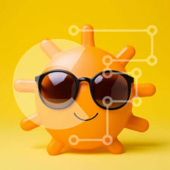 Intra Συλλεκτικό Ξύλινο Παζλ Plywood  4mm - Πορτοκαλί ειδώλιο ηλίου με γυαλιά ηλίου σε κίτρινο φόντο Σε Ξύλινο Κουτί - Διαστάσεις Puzzle: 10x10 cm – 25 κομμάτια - Image 1