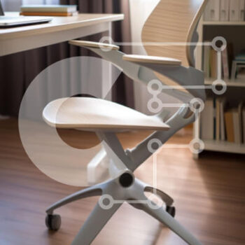 Intra Συλλεκτικό Ξύλινο Παζλ Plywood  4mm - Λευκή καρέκλα γραφείου και γραφείο με βιβλία και φορητό υπολογιστή Σε Ξύλινο Κουτί - Διαστάσεις Puzzle: 10x10 cm – 25 κομμάτια - Image 1