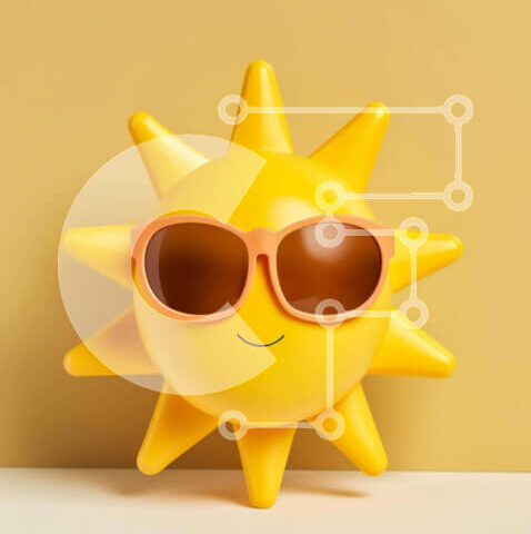 Intra Συλλεκτικό Ξύλινο Παζλ Plywood 4mm - Κίτρινο ειδώλιο ηλίου με γυαλιά ηλίου Σε Ξύλινο Κουτί - Διαστάσεις Puzzle: 10x10 cm – 25 κομμάτια - Image 1