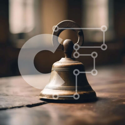 Intra Συλλεκτικό Ξύλινο Παζλ Plywood  4mm - Vintage αντίκες κουδούνι σε ξύλινο τραπέζι Σε Ξύλινο Κουτί - Διαστάσεις Puzzle: 10x10 cm – 25 κομμάτια - Image 1