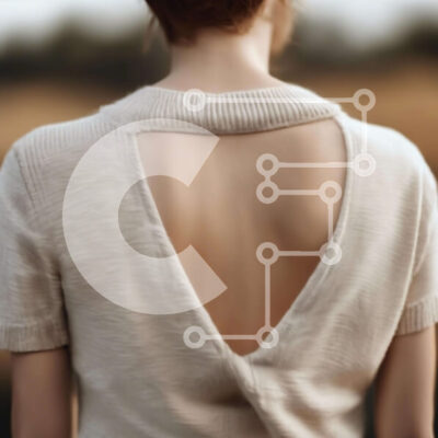 Intra Συλλεκτικό Ξύλινο Παζλ Plywood 4mm - Γυναίκα με λευκό πουλόβερ που στέκεται σε εξωτερικούς χώρους Σε Ξύλινο Κουτί - Διαστάσεις Puzzle: 10x10 cm – 25 κομμάτια - Image 1