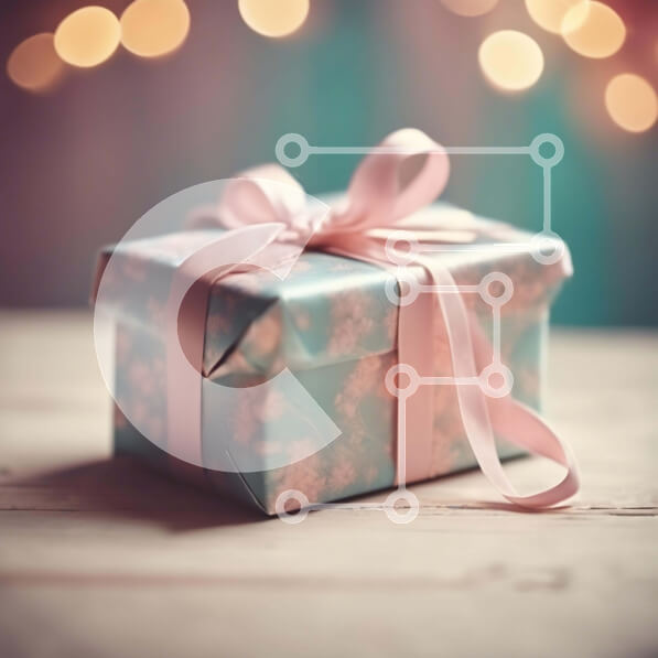 Intra Συλλεκτικό Ξύλινο Παζλ Plywood  4mm - Εορταστικό κουτί δώρου σε ξύλινο τραπέζι Σε Ξύλινο Κουτί - Διαστάσεις: 10x10 cm – 25 κομμάτια