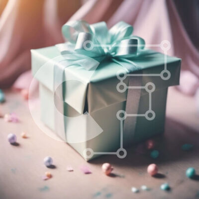 Intra Συλλεκτικό Ξύλινο Παζλ Plywood  4mm - Συναρπαστικό πράσινο κουτί δώρου στο τραπέζι με πολύχρωμες διακοσμήσεις Σε Ξύλινο Κουτί - Διαστάσεις Puzzle: 10x10 cm – 25 κομμάτια - Image 1