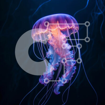 Intra Συλλεκτικό Ξύλινο Παζλ Plywood 4mm - Λαμπερή μέδουσα στο σκοτεινό νερό Σε Ξύλινο Κουτί - Διαστάσεις: 10x10 cm – 25 κομμάτια - Image 1