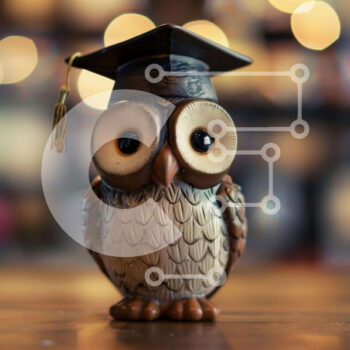 Intra Συλλεκτικό Ξύλινο Παζλ Plywood  4mm - Ειδώλιο κουκουβάγιας με καπάκι αποφοίτησης Σε Ξύλινο Κουτί - Διαστάσεις Puzzle: 10x10 cm – 25 κομμάτια - Image 1