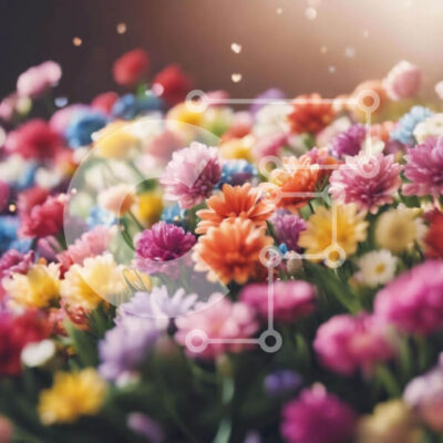 Intra Συλλεκτικό Ξύλινο Παζλ Plywood  4mm - Πολύχρωμο μπουκέτο λουλουδιών για διακοσμητικούς σκοπούς Σε Ξύλινο Κουτί - Διαστάσεις: 10x10 cm – 25 κομμάτια - Image 1